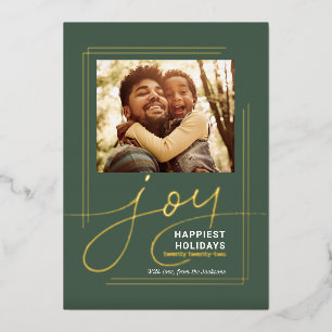 Vœux En Aluminium Carte de Noël Joy Christmas avec photo de famille