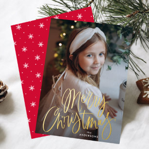 Vœux En Aluminium Carte de Noël Joyeux Noël Écriture Dorée Fantaisis