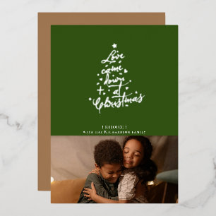 Vœux En Aluminium Carte de Noël Love Came Down Foil
