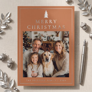 Vœux En Aluminium Carte de Noël Minimaliste Classique - Cuivre