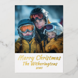 Vœux En Aluminium Carte de Noël personnalisée avec feuille d'alumini