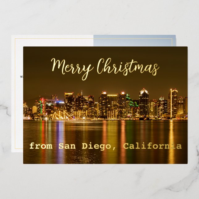 Vœux En Aluminium Carte de Noël personnalisée San Diego Californie  (Recto/Verso)