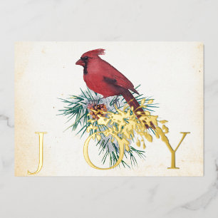 Vœux En Aluminium Carte de Noël personnalisée vintage cardinal