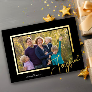 Vœux En Aluminium Carte de Noël photo moderne minimale Joyeuse