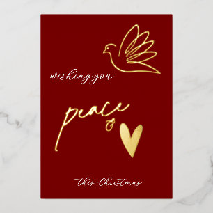 Vœux En Aluminium Carte de Noël simple Peace & Love Dove Photo