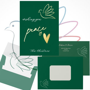 Vœux En Aluminium Carte de Noël simple Peace & Love Dove Photo