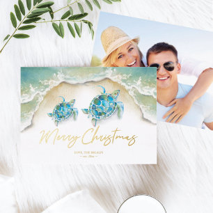 Vœux En Aluminium Carte de Noël Tortues de mer