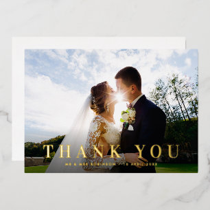 Vœux En Aluminium Carte de remerciement de mariage élégante avec tex