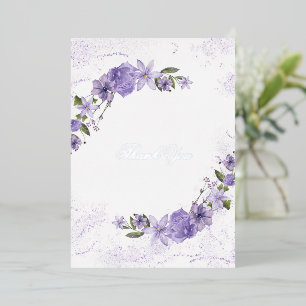 Vœux En Aluminium Carte de remerciements à huile de Mariage de fleur