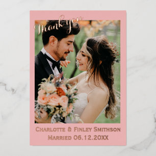 Vœux En Aluminium Carte de remerciements mariage de feuille élégant