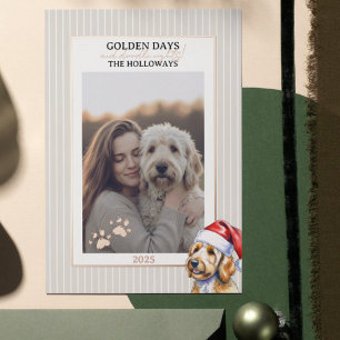 Vœux En Aluminium Carte d'huile de canne d'hiver Golden Doodle