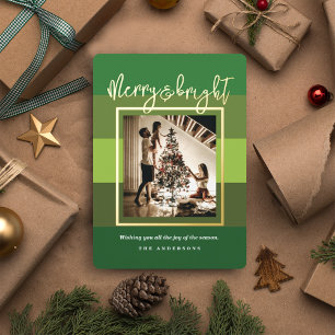 Vœux En Aluminium Carte Foil de Noël Cheval Green Stripes