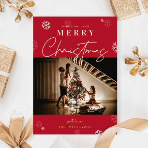 Vœux En Aluminium Carte Foil Famille Red One de Noël