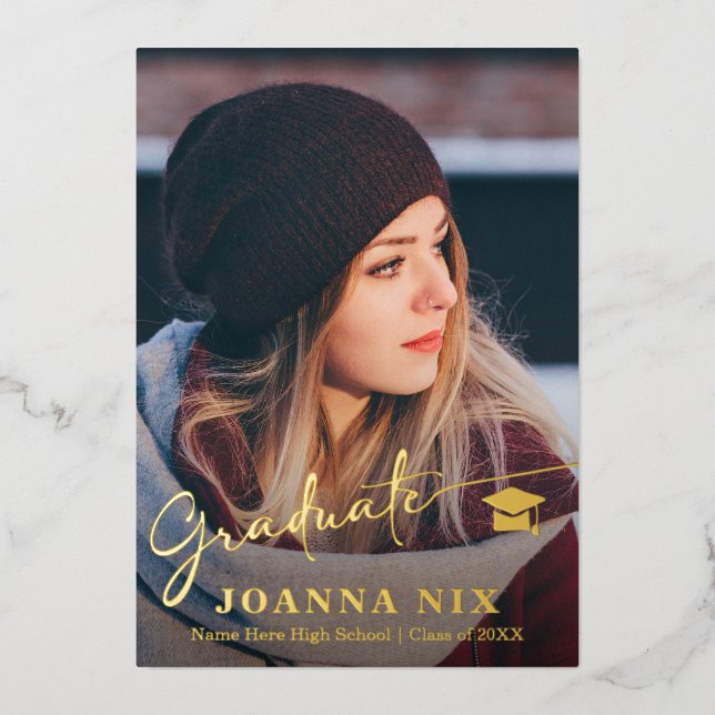 Vœux En Aluminium Carte photo de diplôme (Recto)