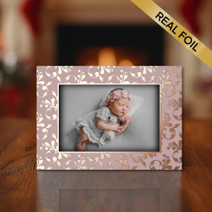 Vœux En Aluminium Carte rose Gold Delicate Faire-part de naissance F