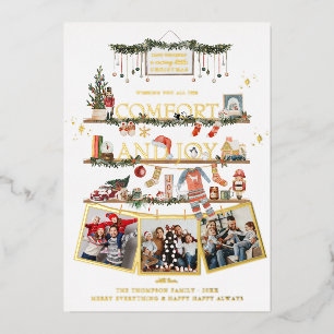Vœux En Aluminium Confort & Joie   Carte de Noël avec photo