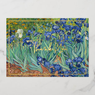 Vœux En Aluminium Irises   Véritable Carte de remerciements