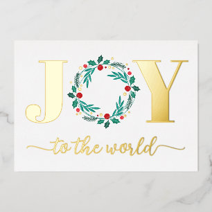 Vœux En Aluminium Joie élégante à la carte de Noël Wreath World