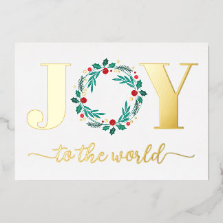 Vœux En Aluminium Joie élégante à la carte de Noël Wreath World