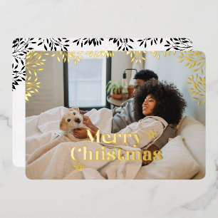Vœux En Aluminium Joyeux Carte photo de typographie de Noël