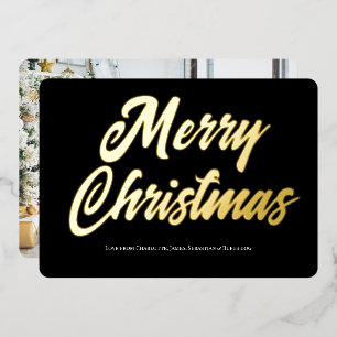Vœux En Aluminium Joyeux Carte photo de typographie de Noël