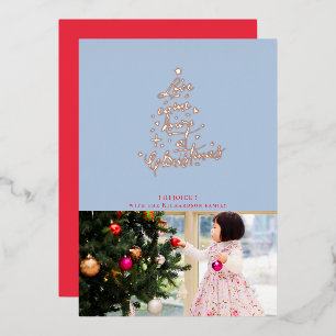 Vœux En Aluminium L'amour est tombé Foil Carte de Noël