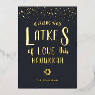 Vœux En Aluminium Latkes of Love   Carte de voeux Hanoukka