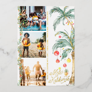 Vœux En Aluminium Mele Kalikimaka Carte de Collage de Photos de No