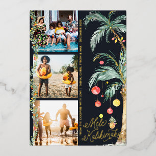 Vœux En Aluminium Mele Kalikimaka   Carte de collage photo de Noël