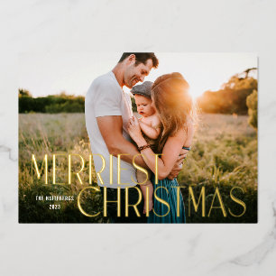 Vœux En Aluminium Merveilleuse Noël moderne Photo Foil Carte de vaca