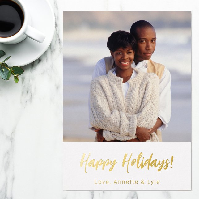 Vœux En Aluminium Modèle de la carte Foil Photo Christmas | Joyeux F (Créateur téléchargé)