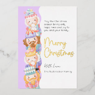 Vœux En Aluminium Nutcracker Joyeux Noël Photo Foil Carte de vacance