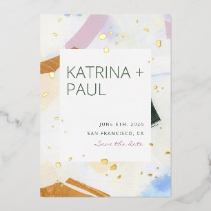 Vœux En Aluminium Papier entrelacé enregistrer la carte de date