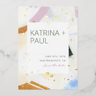 Vœux En Aluminium Papier entrelacé enregistrer la carte de date