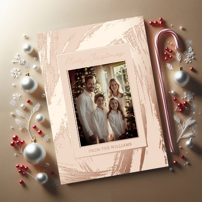 Vœux En Aluminium Rose Gold Foil Carte de Noël Modèle (Créateur téléchargé)