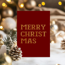 Typographie moderne Joyeuse carte Foil de Noël