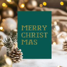 Typographie moderne Joyeuse carte Foil de Noël