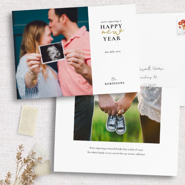 Vœux En Aluminium Un bon Carte photo de jour férié pour un bon an (Créateur téléchargé)