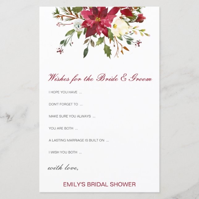 Voeux modifiables pour la carte de mariée et de ch (Devant)