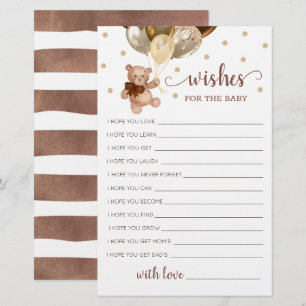 Voeux modifiables pour l'ours en Baby shower Teddy