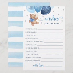 Voeux modifiables pour l'ours en Baby shower Teddy