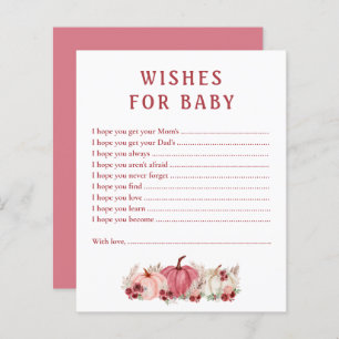 Voeux Pour Baby Card Citrouille Baby shower Jeu