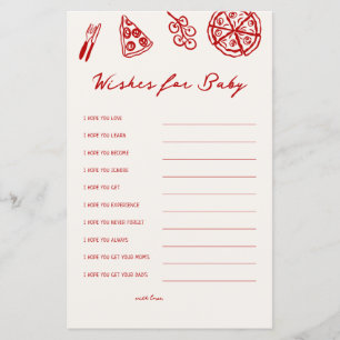 Voeux Pour Baby Pizza Baby shower Jeux