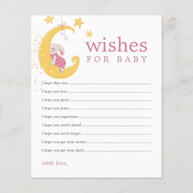 Voeux pour Baby Rabbit Baby shower Cartes de conse (Devant)