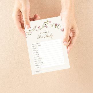 Voeux pour Baby shower bébé jeu Bunny rose floral