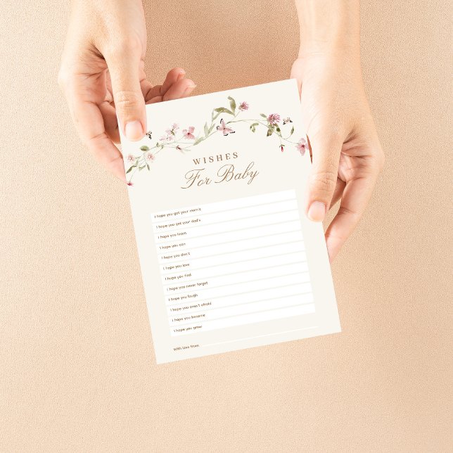 Voeux pour Baby shower bébé jeu Bunny rose floral (Créateur téléchargé)