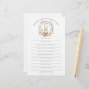 Voeux pour Baby shower Vintage Bunny Boy Woodland