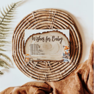 Voeux pour Baby Woodland Animal carte Baby shower