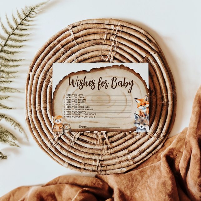 Voeux pour Baby Woodland Animal carte Baby shower (Créateur téléchargé)