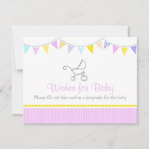 Voeux pour bébé - baby shower fille carte postale